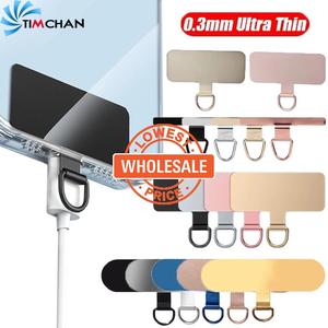 [Wholesale] Stainless Steel Phone Patche - Cell Phone Lanyard Patch Card - Anti-Lost - Anti-drop Sling Tether Tab Clamp - Metal Ultra Thin Hanging Rope Clip - Wrist Strap Card
