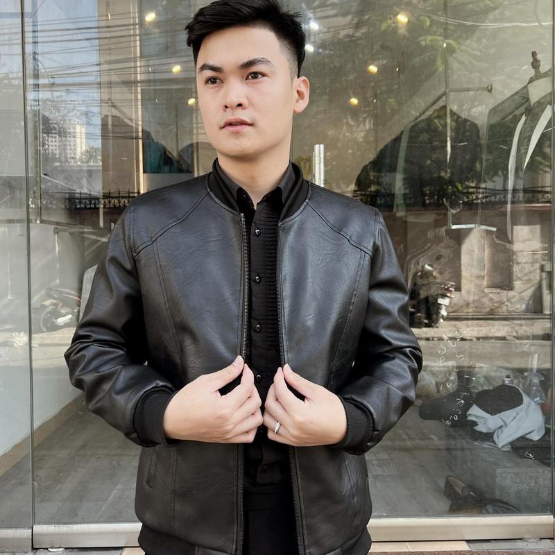 Áo da BOMBER trần nhung, bao hành 1 năm Nam Menswear