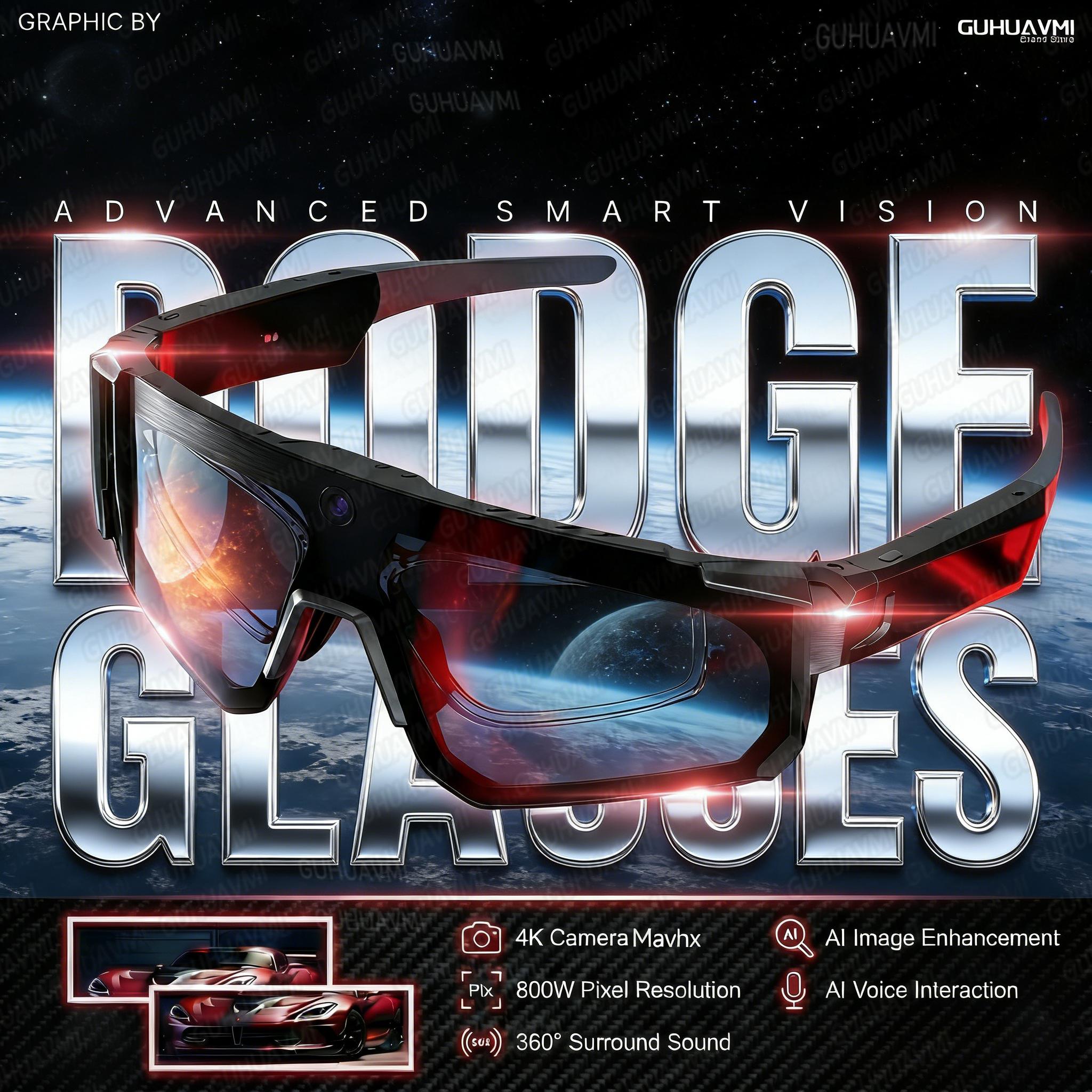 New V06 Smart Glasses Camera Sensor 1200P HD Video 32GB WiFi Bluetooth Audio Sunglasses Anti-Shake POV Cycling Driving Eyewear - Image 2