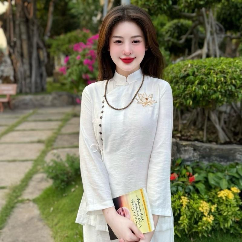 Set Đũi Mềm Pháp Phục Thêu Sen new 6