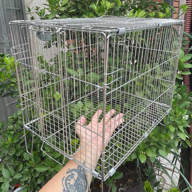 Lồng tắm chim gấp gọn chất liệu bằng inox cho chào mào - thương hiệu Thái An ( không kèm khay tắm và cầu đậu )