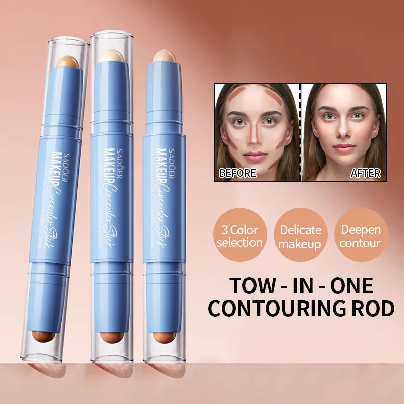 Sadoer Contour Stick Concealing and Setting Waterproof Highlighter Stereo Face Brighten Pen