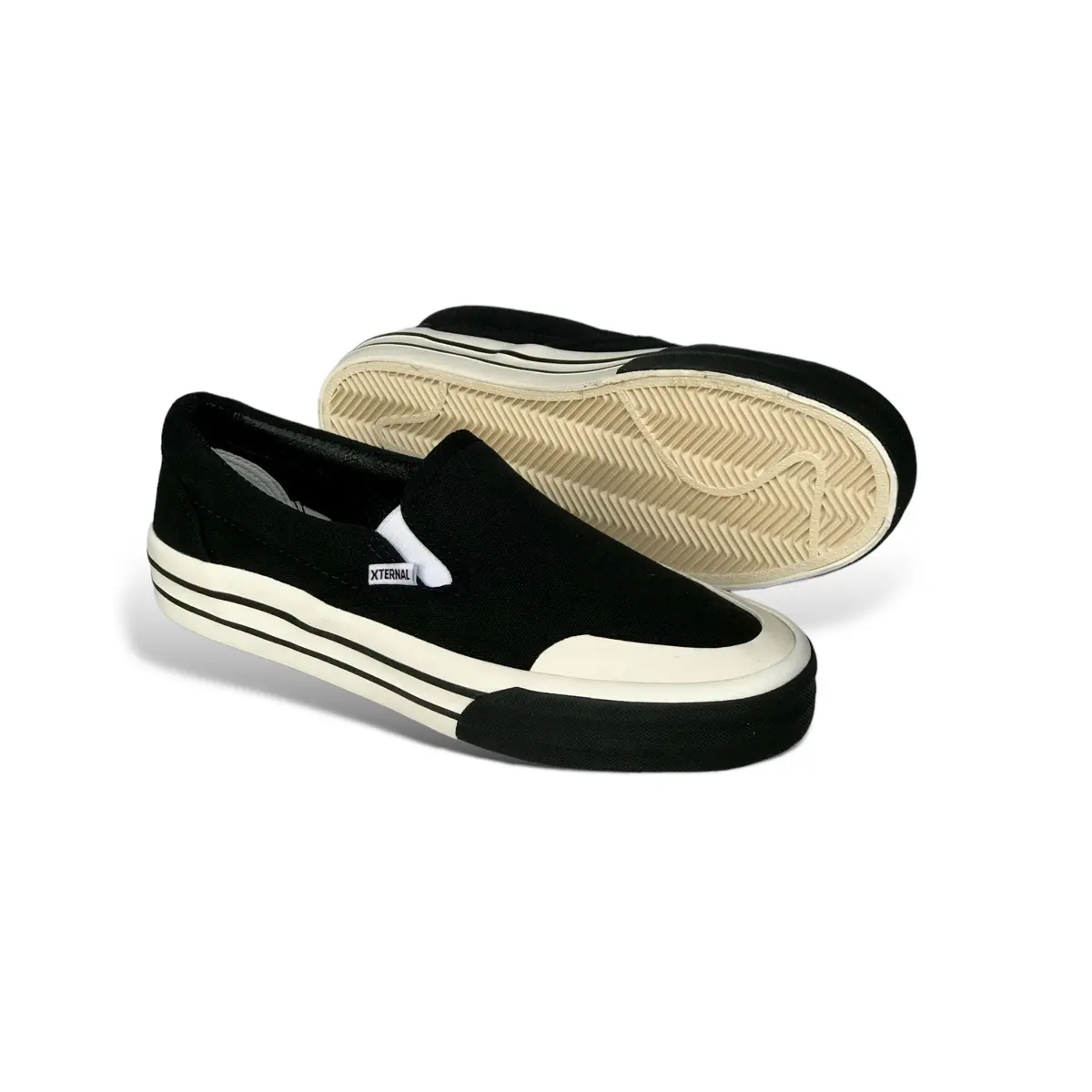 SLIP ON XTERNAL FOERZA BLACK OFF BLACK CL Canvas Kasual Flat