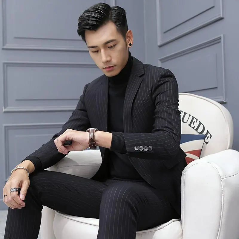 Bộ Vest Nam Đẹp 2 cúc Kẻ sọc - YeuTailor (áo Vest+quần Âu) - Thương hiệu thiết kế cao cấp Nhung Menswear 1