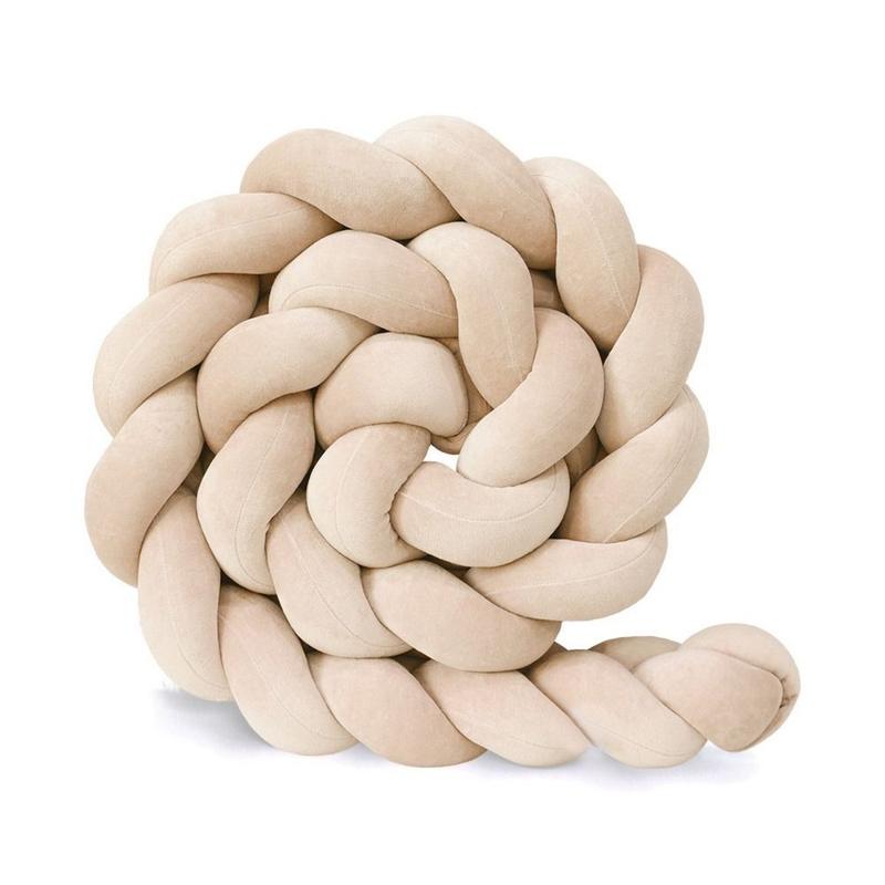 Product Introduction of New Design Soft Braided Cot Bumper Skin-friendly Washable Braid Pillow Crib Protector Breathable Side Sleeping Pillow Edge and Head Protector 14