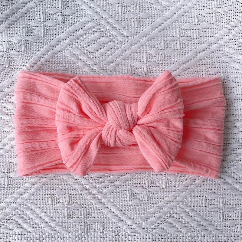 Product Introduction of Solid Color Soft Nylon Elastic Baby Headband Bows Knotted Newborn Baby Girl Headbands Hair Accessories Girls Haarband 26