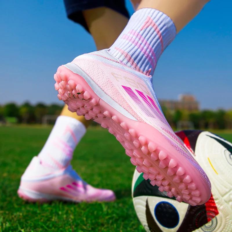 X-F50 Without-Lace Mens Soccer Shoes Pink-yamal Sneakers Turf Soccer Cleats TF/FG Training Football Boots Chuteira Campo 35-46 5