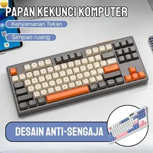 Keyboard Gaming Mekanik RGB untuk PC, Laptop & Ponsel - Keyboard Gaming Esports dengan Lampu Latar 87 Tombol Computer