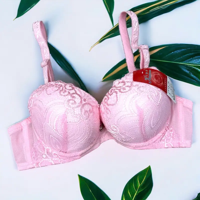 áo lót ren quyến rữ nâng vòng 1 siêu dày  5cm  MS: 817 Women Voi Nhung Viền Ren chỉ giặt tay 【 xám xanh lá 】 Kem áo  tạo khe ngực dày 5