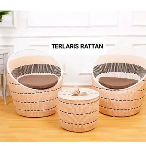Kursi Teras Gentong Rotan Sintetis Kursi Santai Minimalis Murah - 1