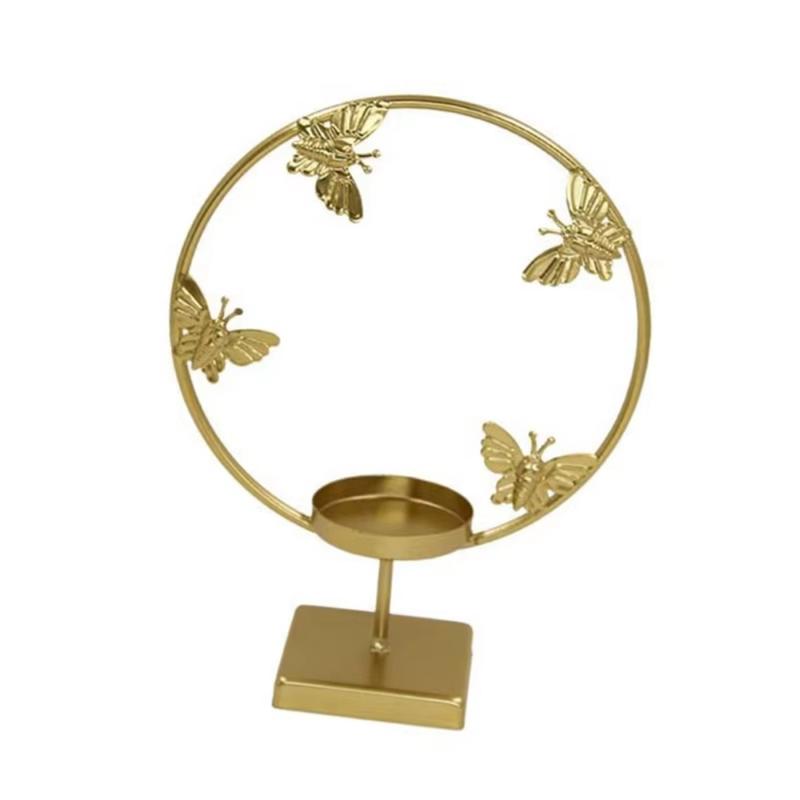 Product Introduction of Classical Iron Candle Holder Rust-proof Exquisite Floral Butterfly Candle Stand Unique Desktop Tealight Holder Wedding Props 14
