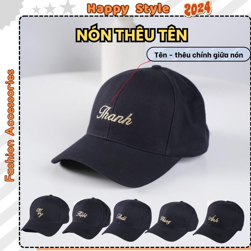 Mũ lưỡi trai thêu Tên Chất Kaki Cao Cấp Nón Kết Thêu Tên Form Unisex Nam Nữ N242