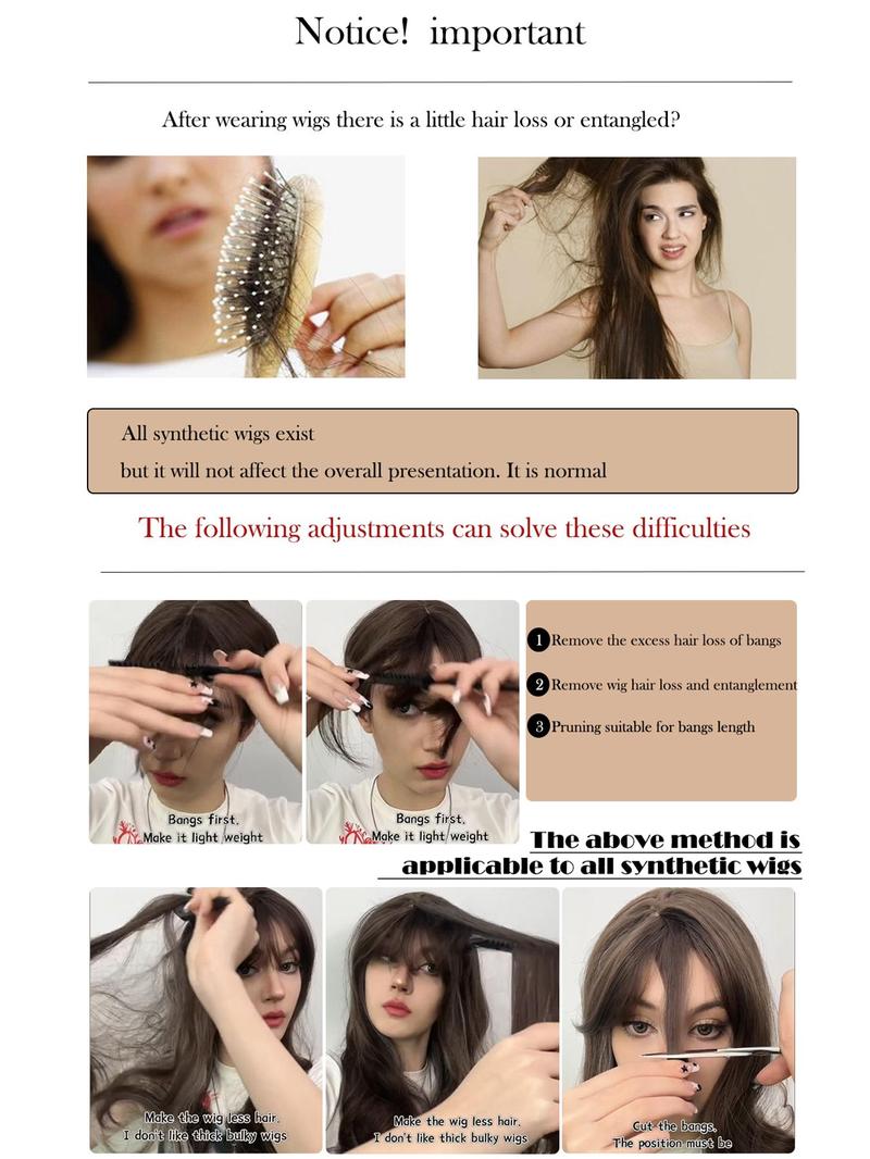 Product Introduction of 28 Inch Long Wavy Wigs for Women, Gorgeous Fluffy Wigs with Bangs, Synthetic Heat Resistant Fiber Wigs for Party, Daily Use 8