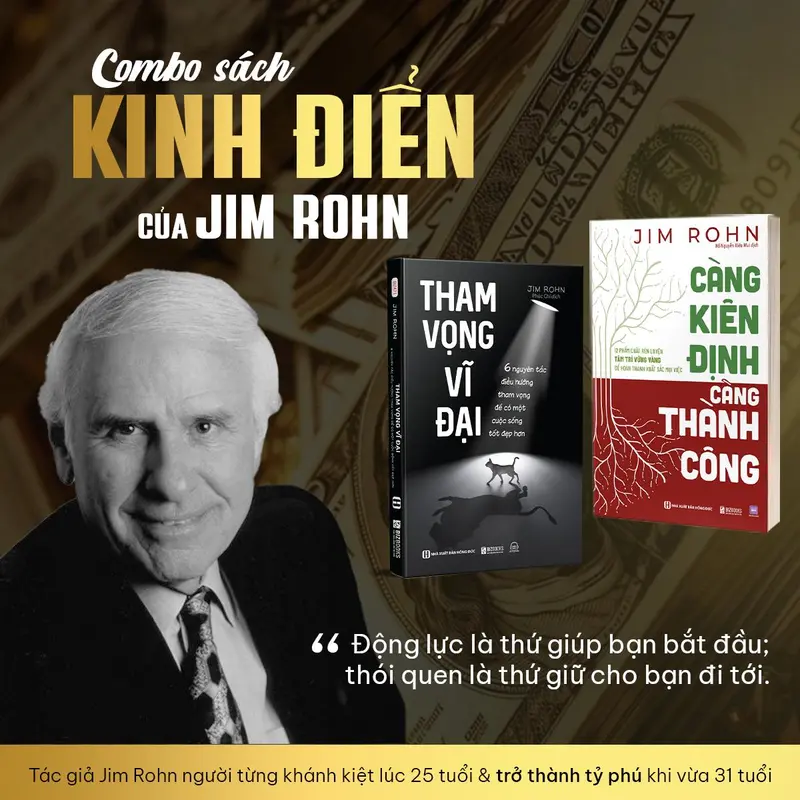 Combo Sách Tham vọng vĩ đại + Càng kiên định càng thành công - Sách về phẩm chất cần có để thành công 0