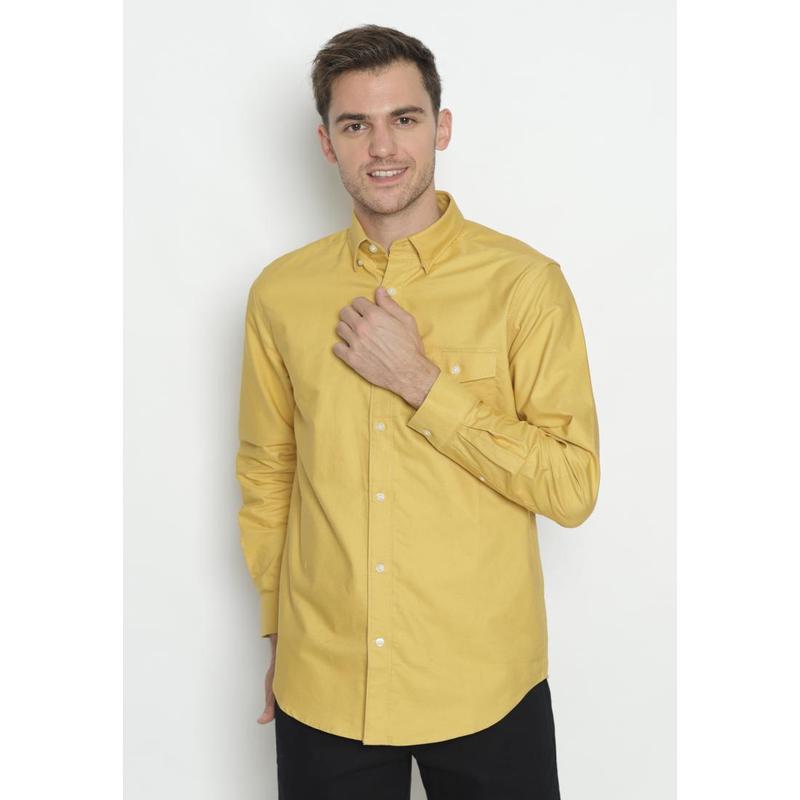 Jack Nicklaus Evaro Kemeja Pria Slim Fit Yellow 2022 0