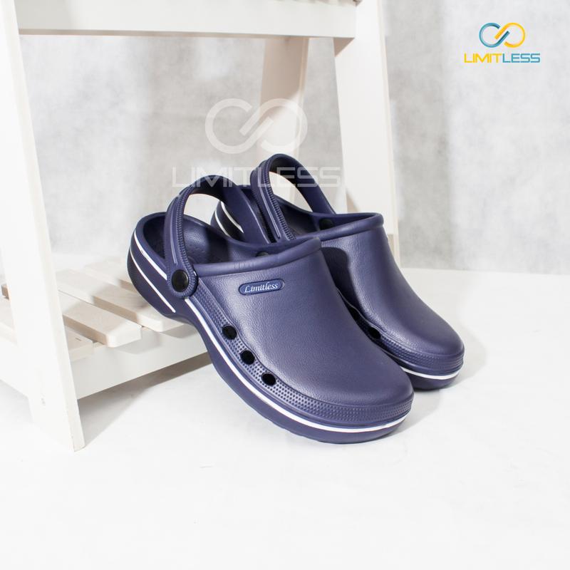 Limitless - Sandal Baim Pria Lab Terbaru Sendal Cowok Kodok Slipon Tali Belakang Tidak Pengap Bahan Berkualitas Ringan - Size 40-44 Karet 6