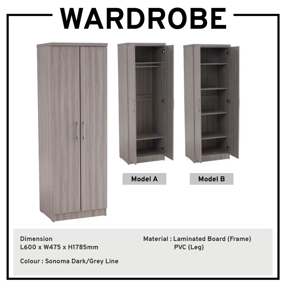 MYH Furniture 2 Door Wardrobe 2 Door Cabinet Cloth Cabinet Cupboard Storage Cabinet Clothes Storage Cabinet Wardrobe