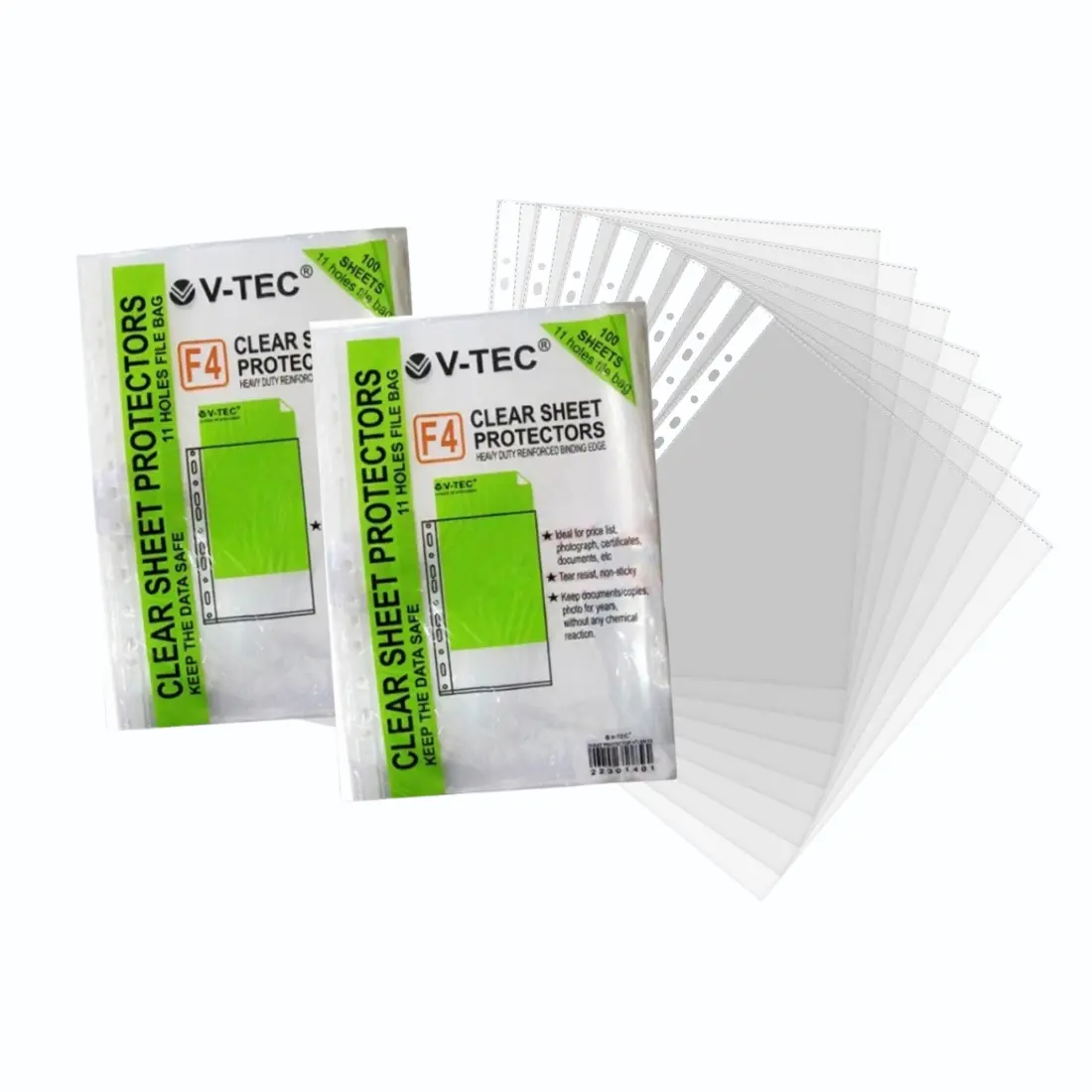 1PAK Sheet Protector Folio V-Tec F4 Isi 100 Pcs / Map Plastik Dokumen ...
