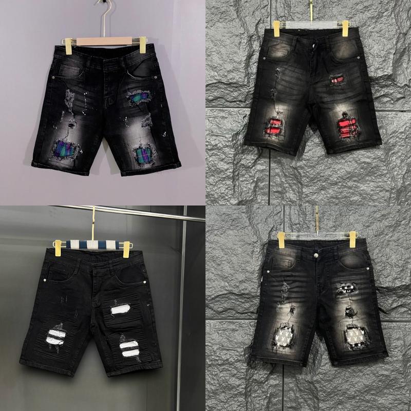 Quần jean short nam ngố phối vá thời trăng boy phố co giãn 4 chiều chất vải mềm mịn thoáng mát cao cấp Menswear