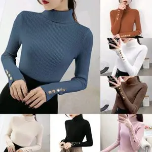 FFS Rajut Button Turtle Neck Knit Import Premium / Atasan Rajut Highneck / Rajut Halus Kancing Emas / Variasi kancing aktif / Inner inara / Iner Muslim / Dalaman Inara