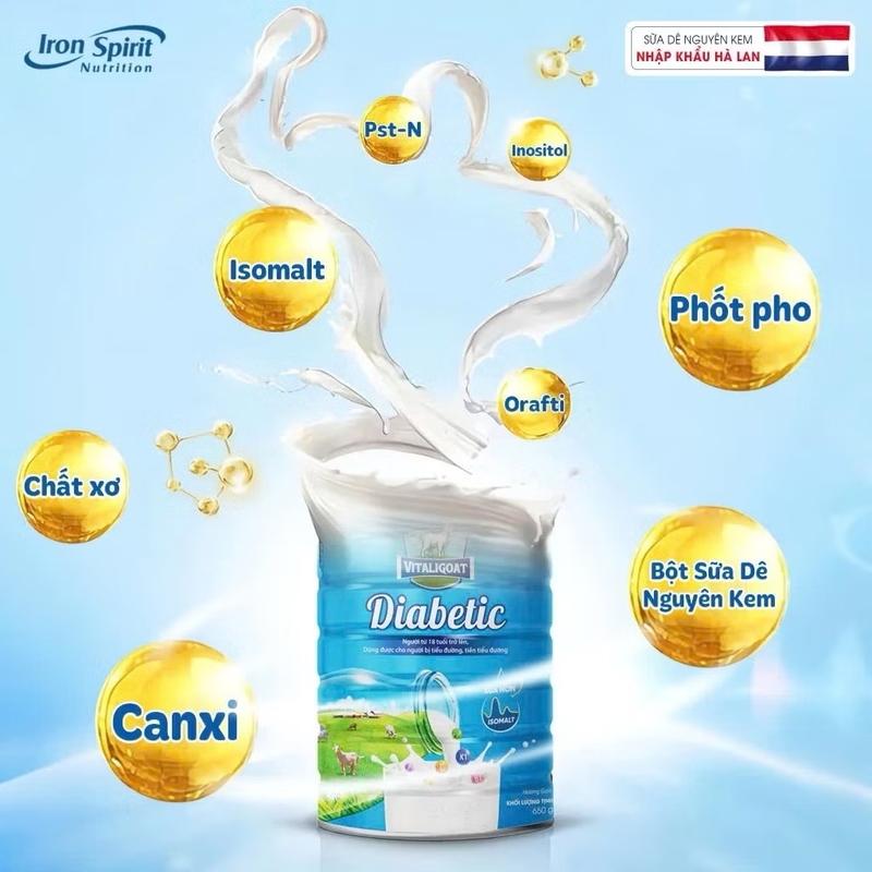 Product Introduction of Sữa dê Vitaligoat Diabetic lon 650g hỗ trợ tiểu đường bổ sung dinh dưỡng 12