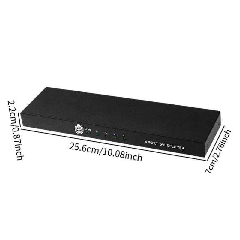 Product Introduction of HDMI Splitter 4 Port Professional Reusable Fast Data Transmission Stable Portable SVGA VGA Signal Booster for DVR HDTV Computer 0