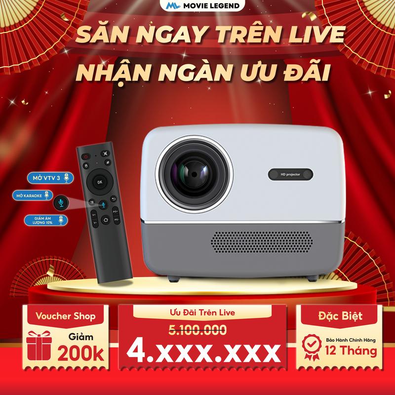 HN_Khung Màn Máy Chiếu Mini Movie Legend Q10 PRO Full HD | Máy Quang Học Kín | Chống Bụi | Chống Ồn | Không Mờ Viền Projector Bluetooth