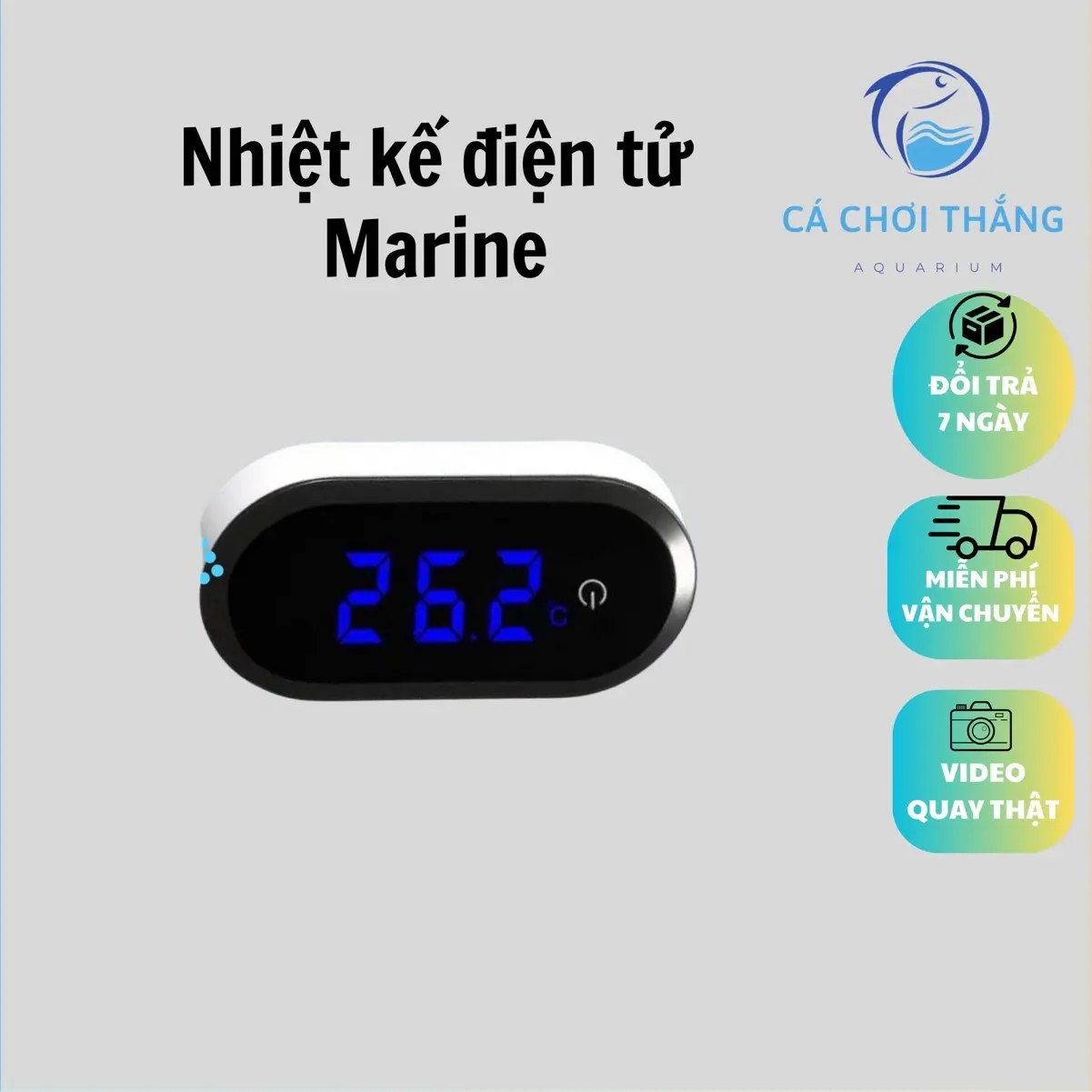 Nhiệt kế điện tử dán thành bể MARINE - Thiết kế gọn gàng, thẩm mỹ, độ chính xác cao