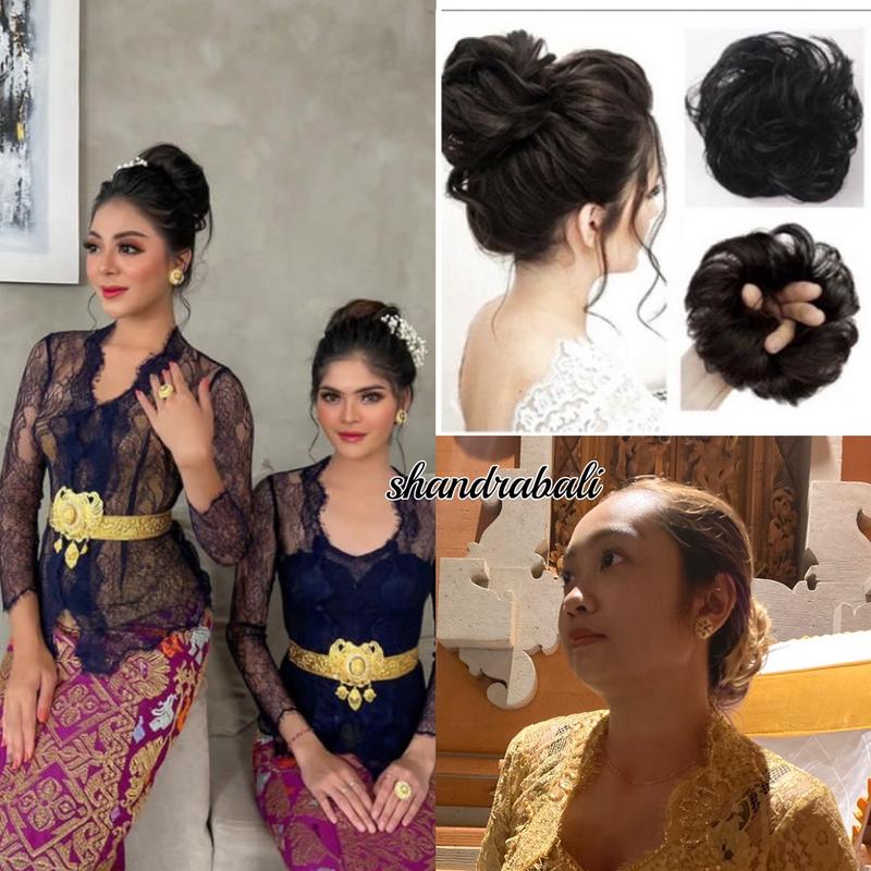 Karet Ulir Cepol / Hairdo Sanggul Modern Modifikasi Semanggi Gonjer Cucuk Tusuk Konde Kebaya Bali 3