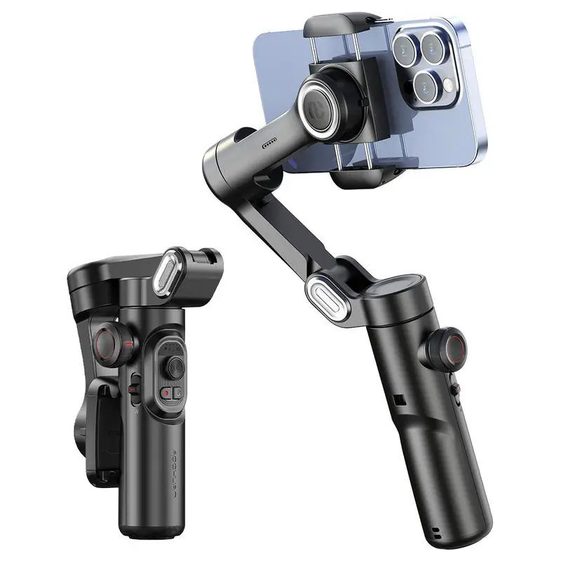 3 Axis Anti-shake Shooting Tripod Stand, Summer Auto Face Tracking Gimbal Stabilizer, 360° Rotation Smartphone Gimbal Stabilizer, Selfie Phone Tripod Stick for iPhone, Camera Tripod 0