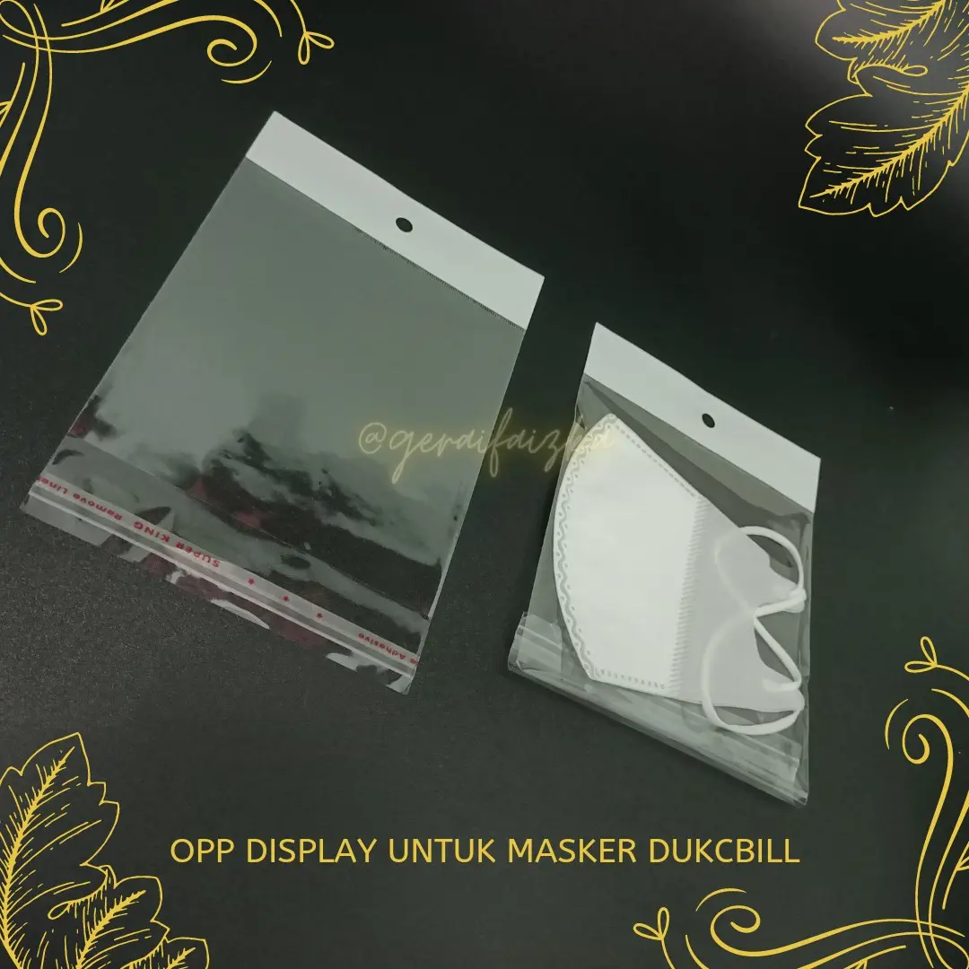 PLASTIK OPP DISPLAY UNTUK MASKER DUCKBILL 13x14
