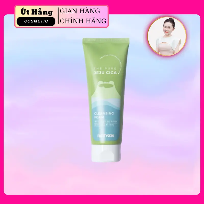 Sữa Rửa Mặt Rau Má JEJU CICA CLEANSING FOAM Pretty:skin 1