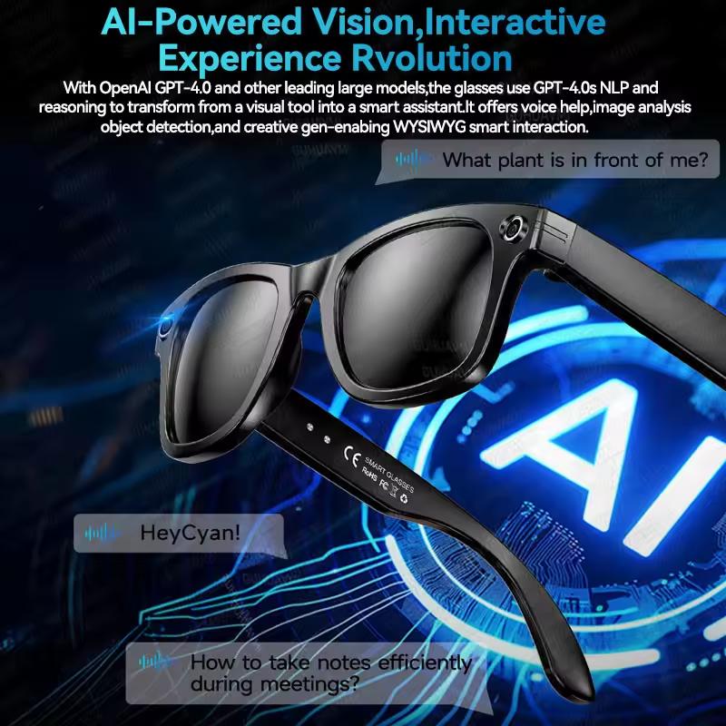 800W Pixels AI Smart Glasses with Camera Sunglasses Video Recorder Take a photo Translation HD Call Anti blue Glasses Man Women - Image 5