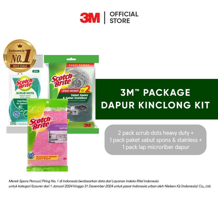 Gambar 3M Package Dapur Kinclong Kit dari 3M Indonesia Official Kab. Tangerang Tokopedia