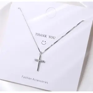 (KL44) KALUNG SALIB TITANIUM SILVER ANTI KARAT SELAMANYA • KALUNG SALIB PRIA WANITA -CJR TITANIUM