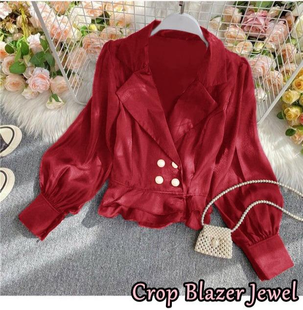 EIRINE FASHION Crop Blazer Jenna Blazer Cantik Ala Korea Terbaru Blazer Model Lengan Balon Fashionable 6