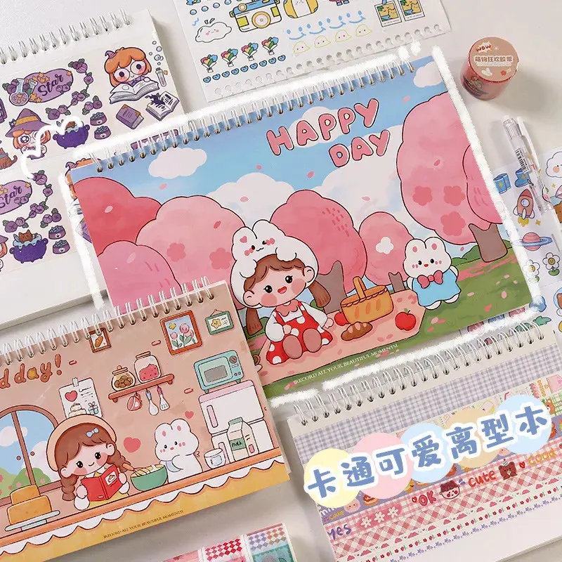 A4 Blank Cartoon Sticker Book Collecting Album Reusable Release Paper ...