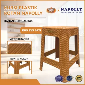 [COD] NAPOLLY KURSI KRS 3Y3 - Kursi Rotan Bangku Plastik / Kursi Bakso Duduk Furniture