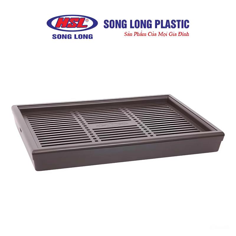 Khay Trà Nhựa Giả Gỗ Cổ Điển Song Long Plastic Cao Cấp, Khay Đựng Ấm Chén Chắc Chắn, Bền Đẹp, Sang Trọng