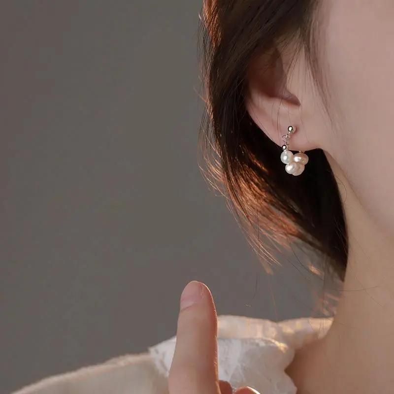 Bông tai mã não đỏ / ngọc trai, thiết kế độc đáo, thích hợp làm quà sinh nhật 2