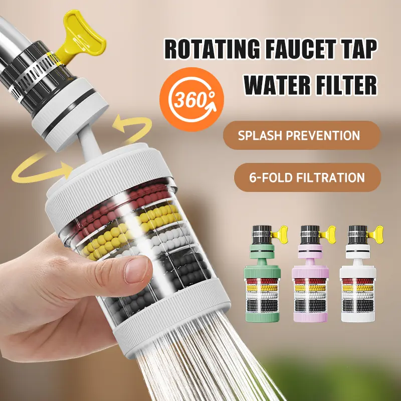 [Local Ship] Faucet Splash Filter Water Saving Water Filter 360 Rotating Household Tap Kitchen