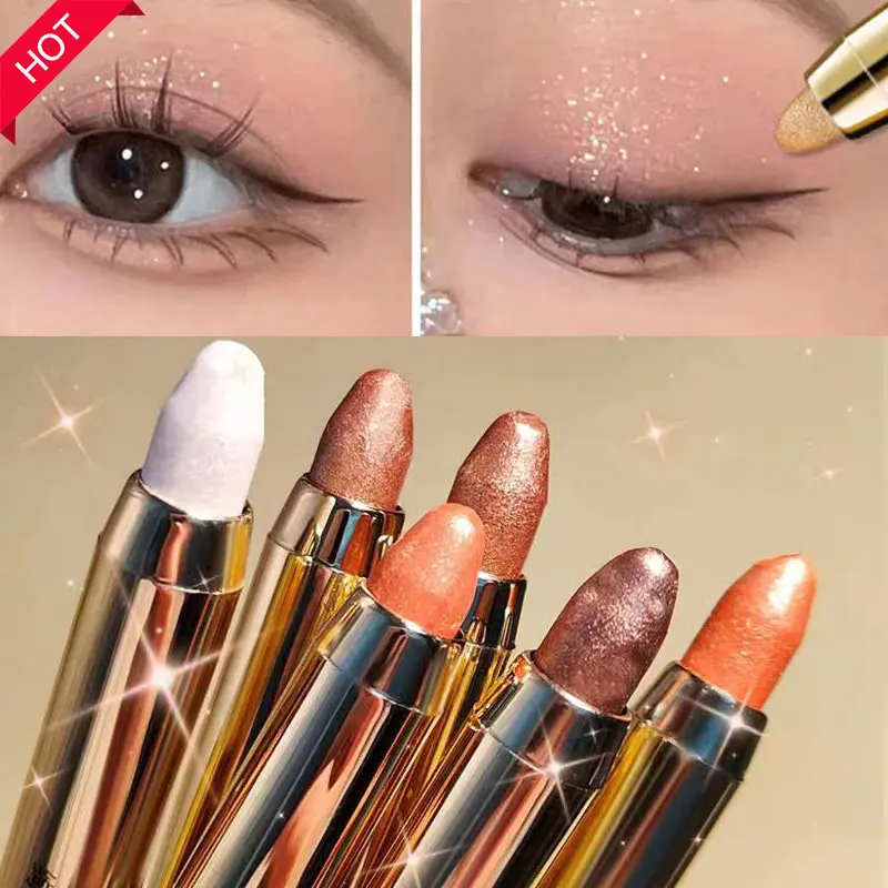 [COD&HOT Sale] 2-in-1 Double Head Eyeshadow Stick High Light Stick Pearlescent Silkworm Eyeshadow Pen Lasting Waterproof Shiny Pigment Cosmetic