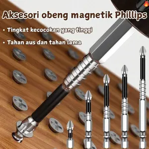 Set mata bor magnetik anti selip aksesori obeng listrik kekerasan tinggi alat pertukangan perbaikan rumah multi spesifikasi tahan lama