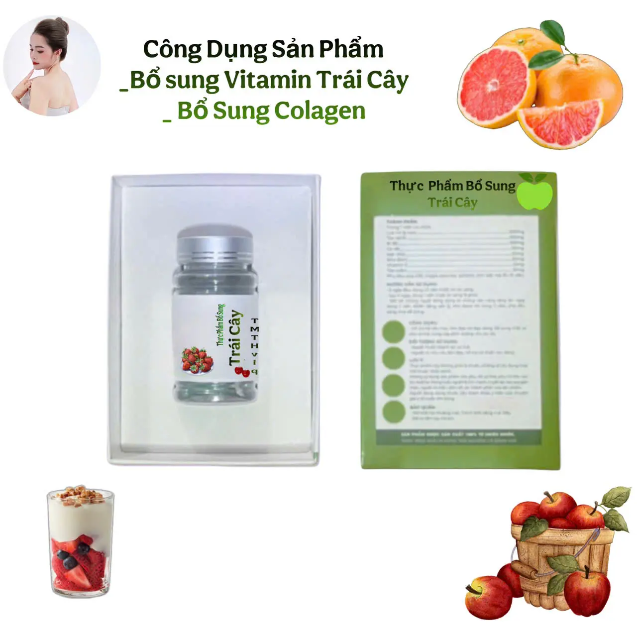 Viên Uống Vitamin Trái Cây TH Bổ Sung Vitamin Trái Cây Bổ Sung Sức Khỏe,  Tặng Hộp Viên Uống Vitamin DT Hỗ Trợ Bổ Sung Vitamin Trái Cây_ Hỗ Trợ Sức Khỏe  Chăm Sóc Sắc Đẹp Làm Đẹp