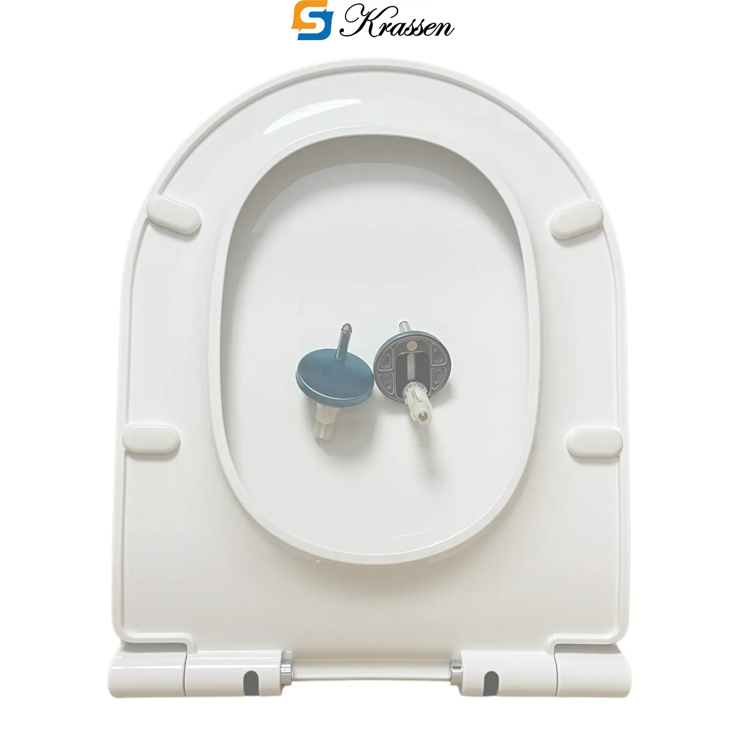 <Mã KR.02> S KRASSEN Nắp bồn cầu đóng êm chữ U làm từ nhựa PP cao cấp (màu Trắng sữa) đa năng phù hợp với bồn cầu 1 khối (két liền) chắn