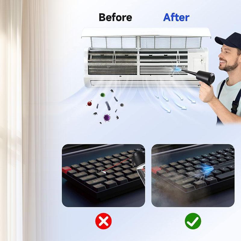 Product Introduction of USB Rechargeable Air Duster, Electric Air Blower, Multifunctional Compressed Air Duster for Car, Keyboard, Camera, Mobile Phone, Computer, Laptop 2