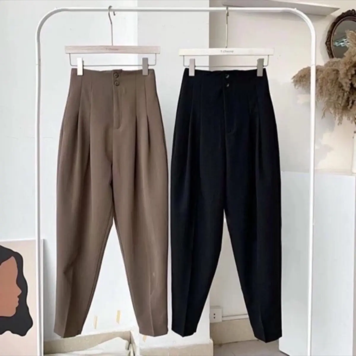 Quần baggy vải tuyết mưa cao liền 2 khuy Nữ N Women