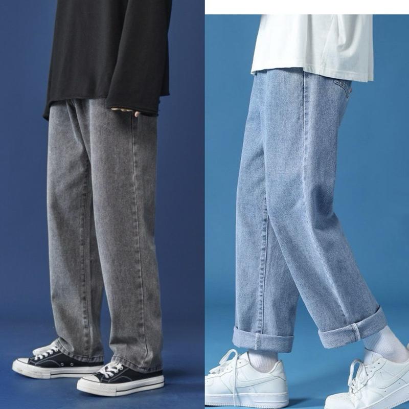  Quần jean dáng suông rộng quần bò baggy trơn form ống rộng nam dễ phối đồ chất jean đẹp 
