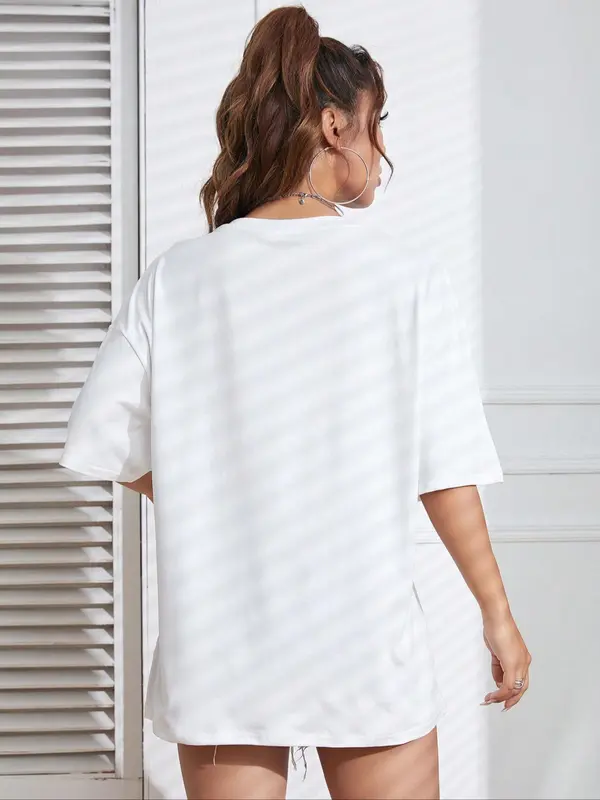 Women's "mama" Letter Print Round Neck Graphic Tee, Vintage Trendy Casual Drop Shoulder Half Sleeve T-shirt For Daily Wear, Ladies Summer Outfit 8