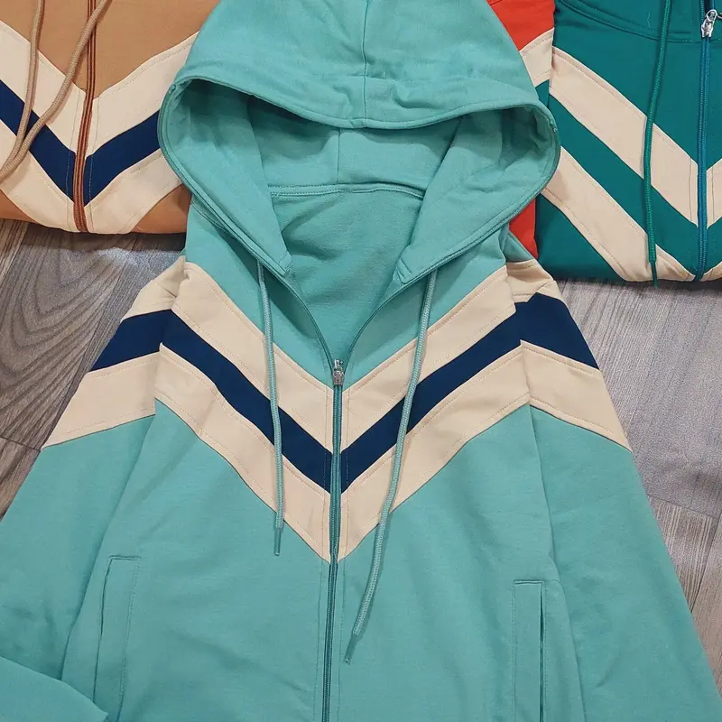 ÁO 5 TÚI SIÊU TO PHỐI 3 MÀU ,  phom 60/70 kg Nón TO THUN COTOON mịn mát mã VV Cotton Nữ Women Jacket Top Hoodie 7